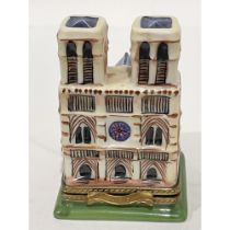 Limoges Keepsake Box, Notre Dame Cathedral with Quasimodo