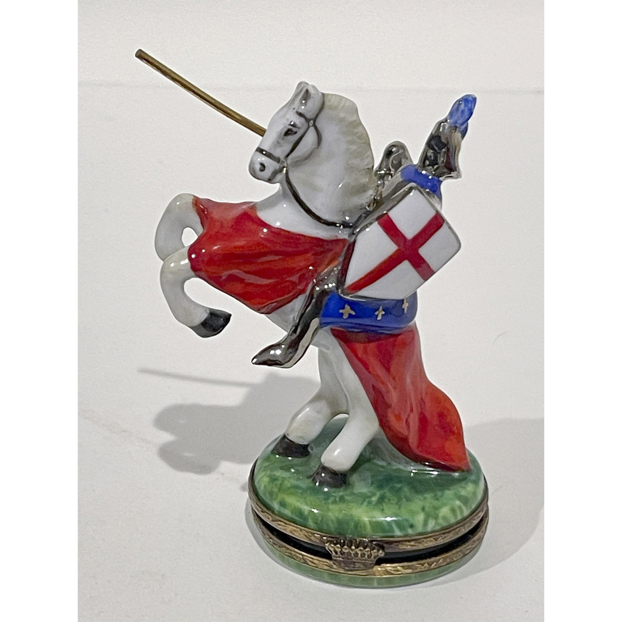 Limited Edition Limoges Keepsake, Jousting Knight on Horse