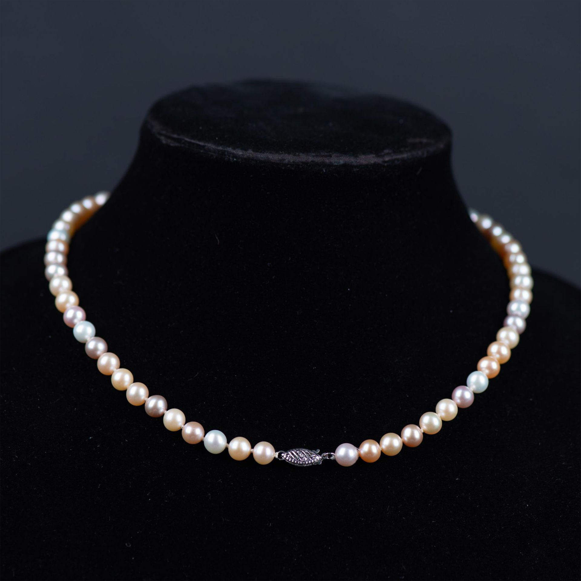 Classy 14K White Gold & Multicolor Pearl Necklace - Bild 2 aus 4