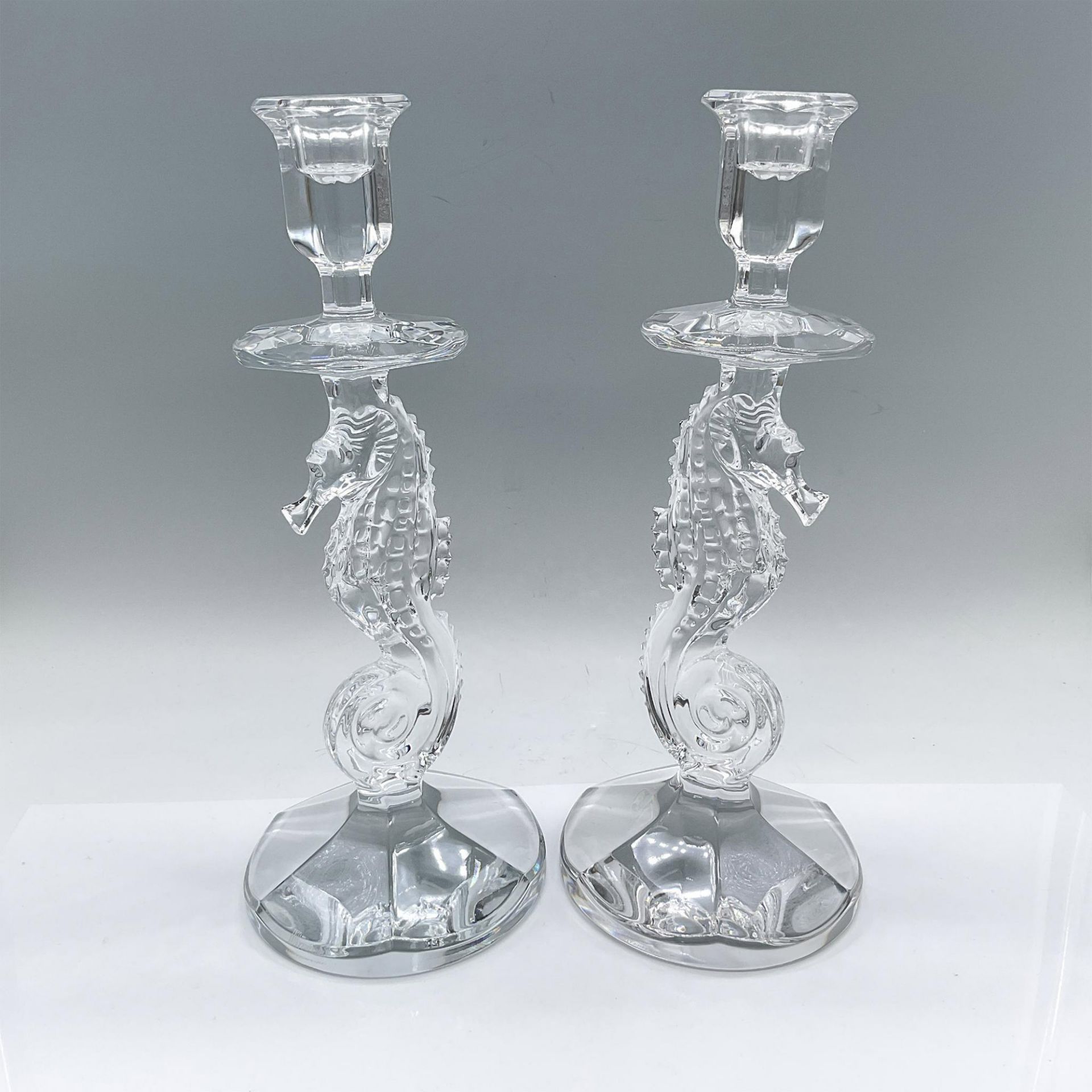 Pair of Waterford Crystal Candlesticks, Seahorse - Bild 2 aus 3