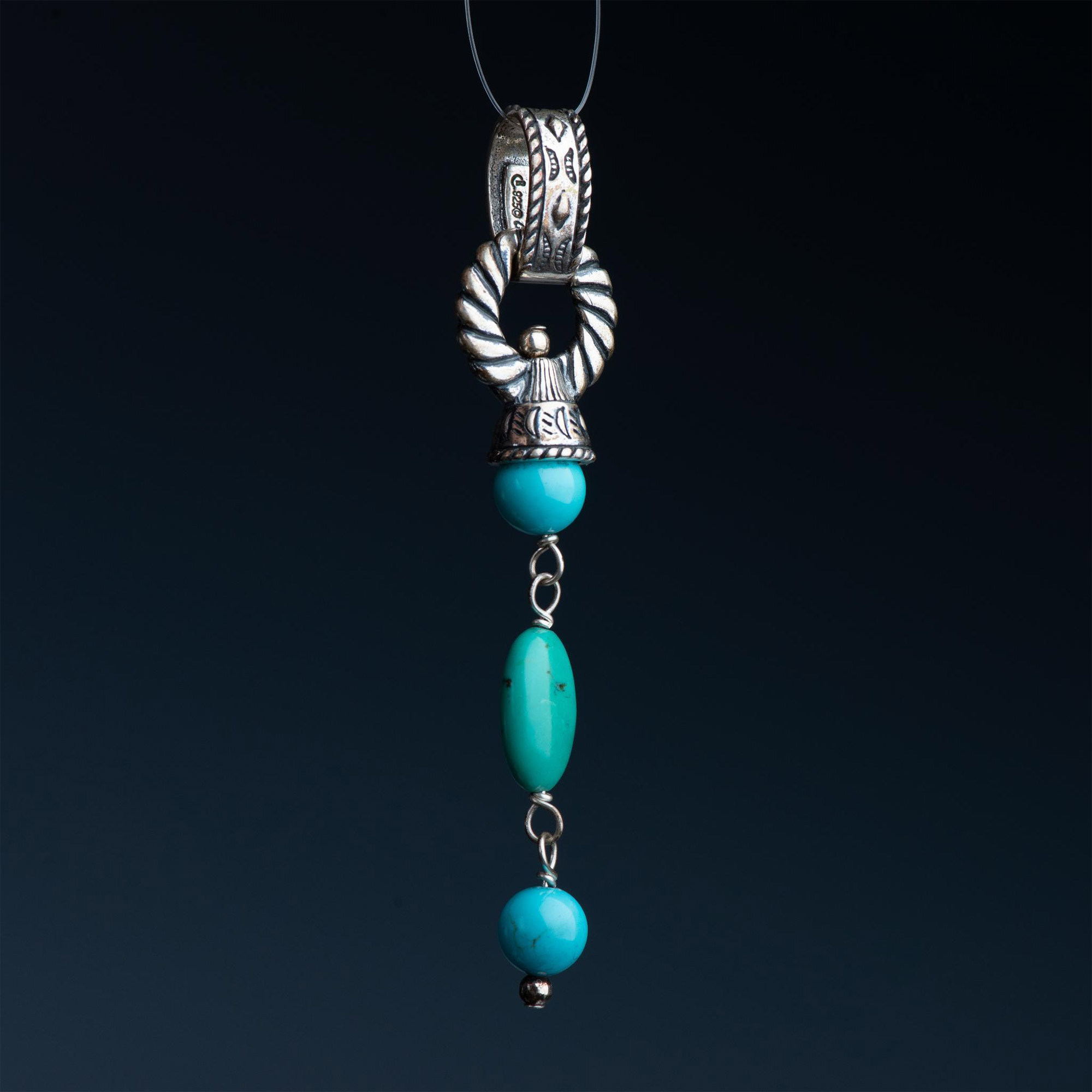 Carolyn Pollack Sterling Silver & Turquoise Drop Pendant