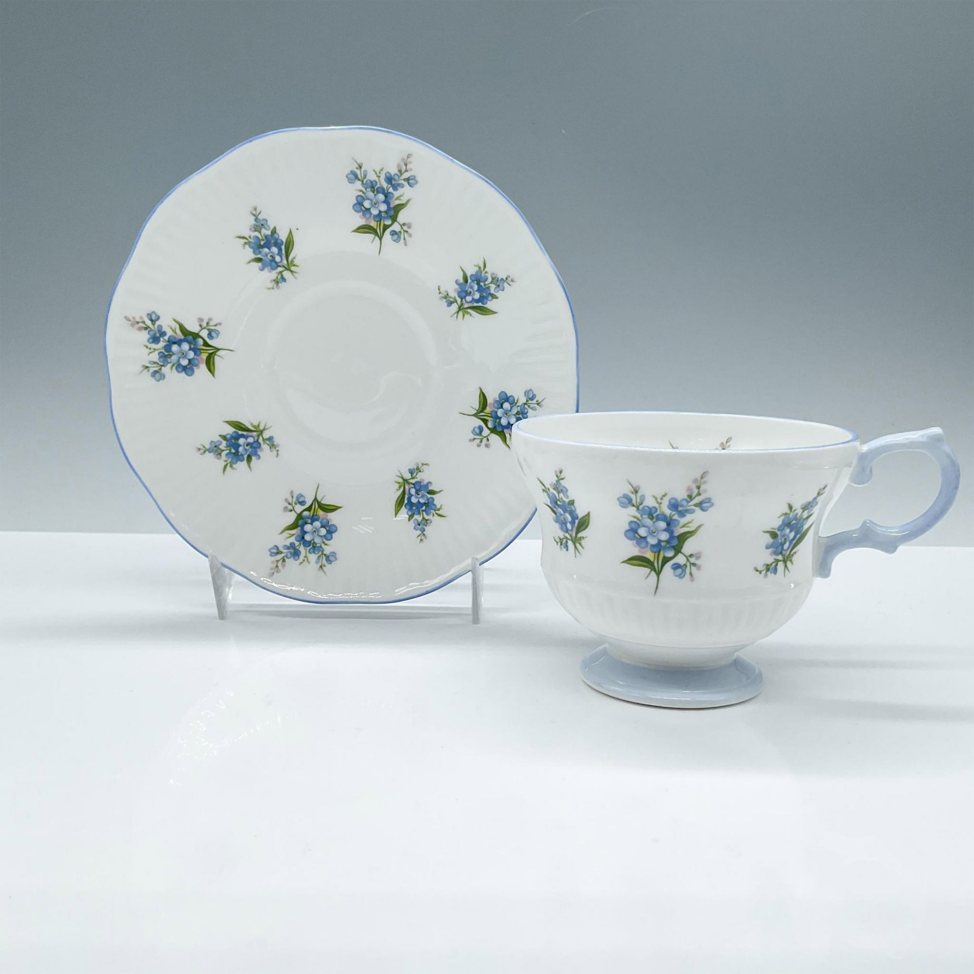 Rosina Bone China Tea Cup and Saucer, Blue Flowers - Bild 3 aus 4
