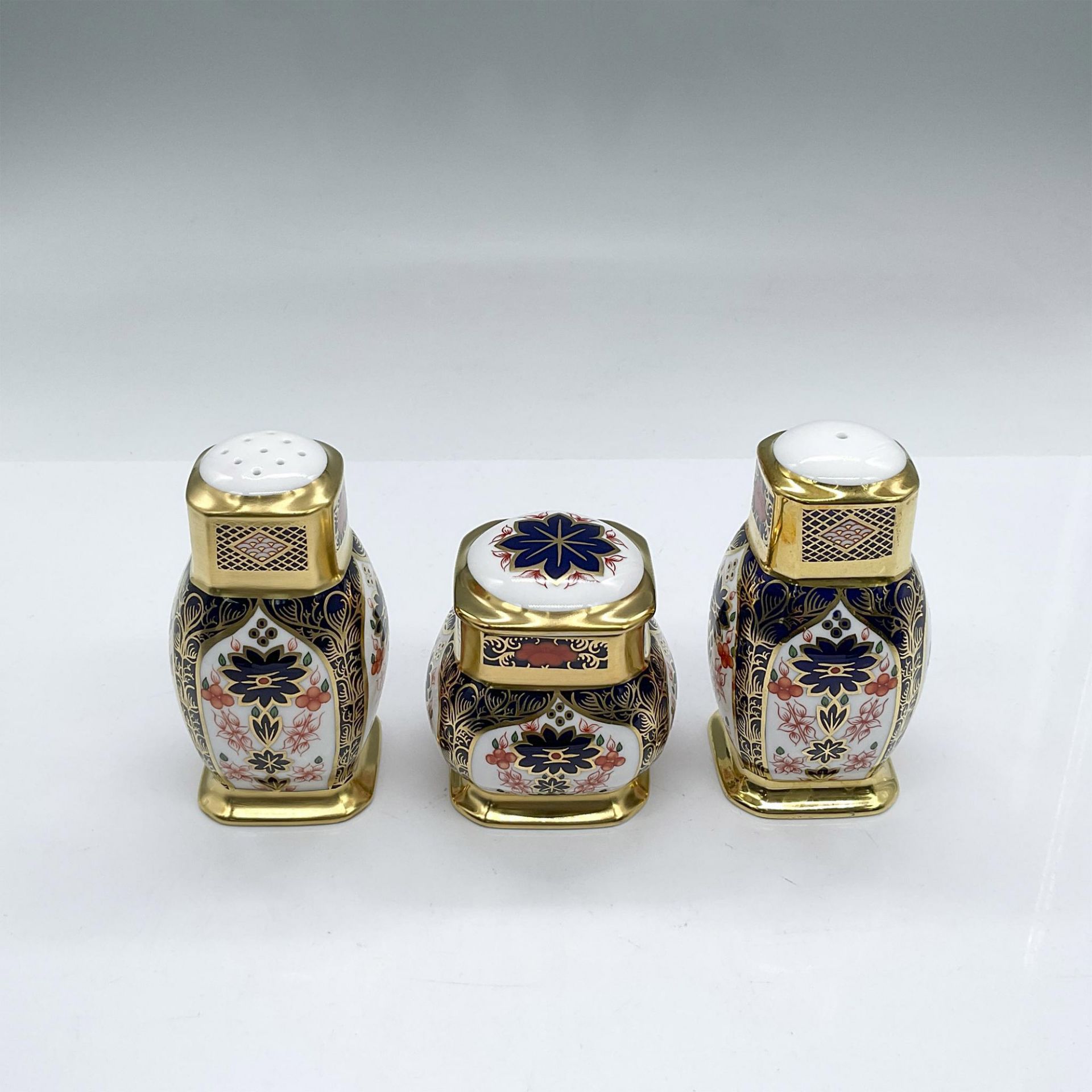 3pc Royal Crown Derby Condiment Set, Old Imari - Bild 2 aus 4