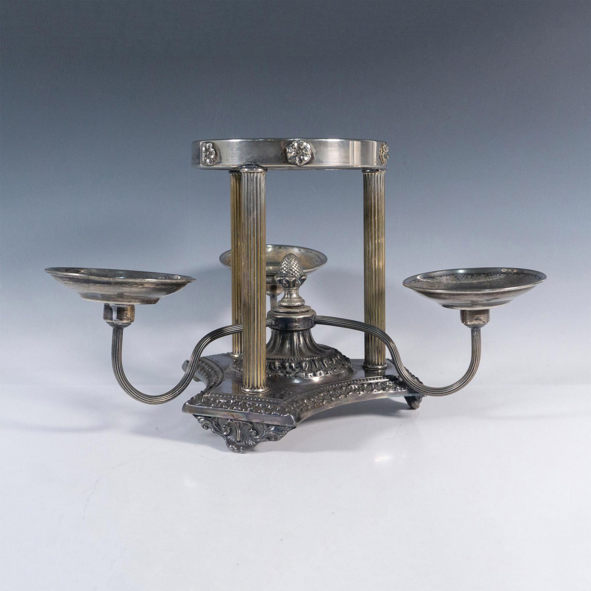 Ornate Silver Three-Arm Candelabra - Bild 3 aus 5