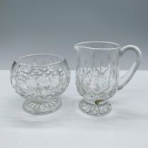 2pc Waterford Crystal Footed Creamer and Sugar, Lismore