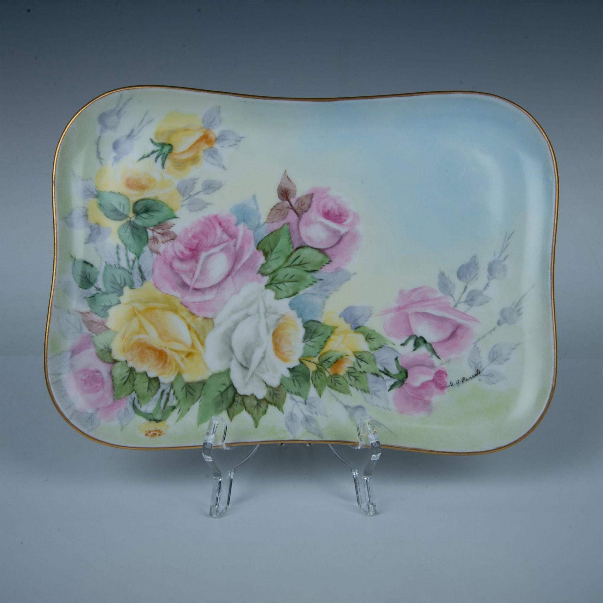 Tressemanes & Vogt Limoges Porcelain Vanity Tray, Signed