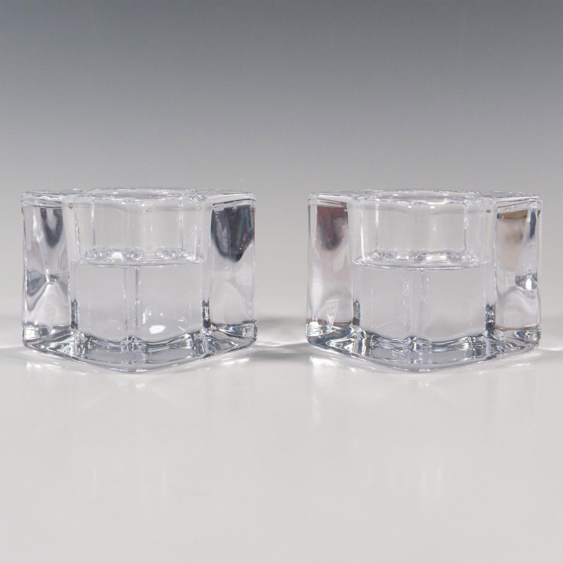 Pair of Orrefors Crystal Candleholders, Ice Cubes - Bild 3 aus 5