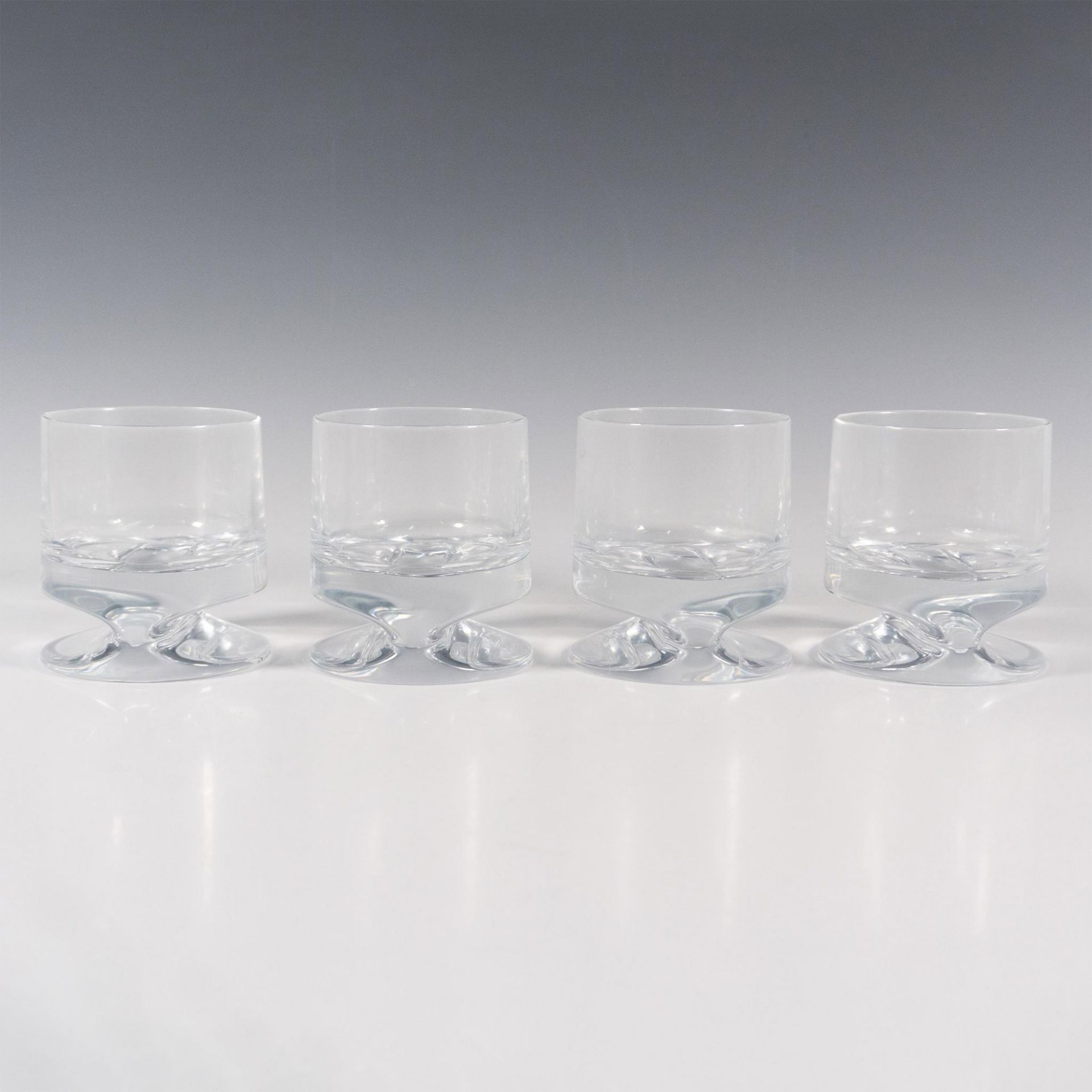 Set of 4 Nambe Glasses, Groove Double Old Fashion - Image 2 of 4