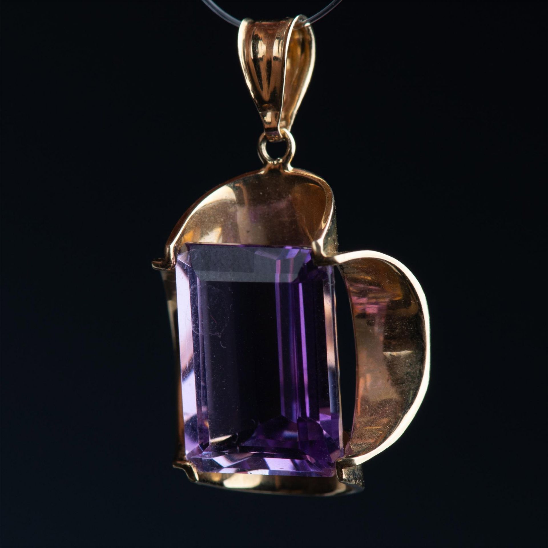 Fabulous 14K Gold & Amethyst Pendant - Image 2 of 5