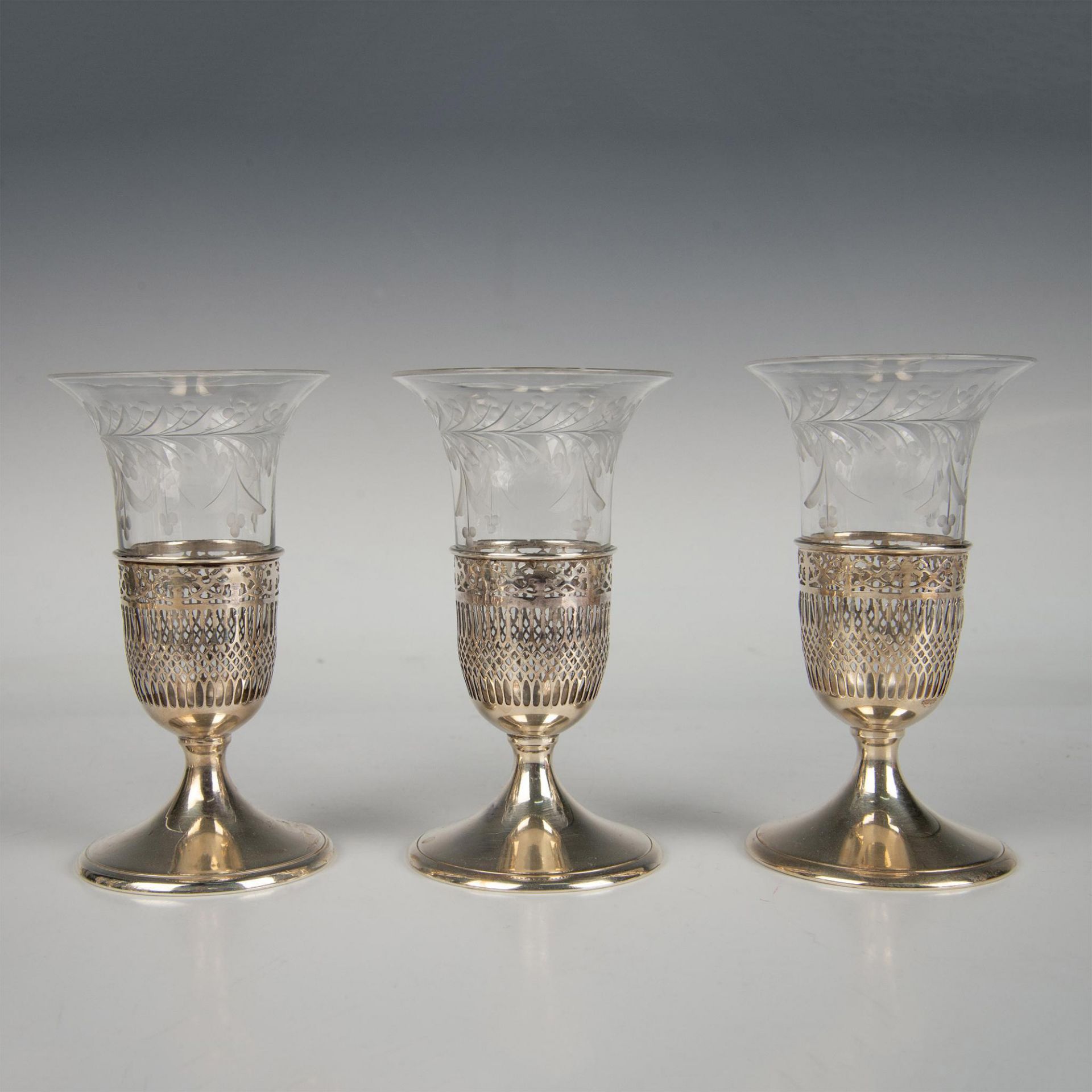 FM Whiting Sterling Silver & Cut Crystal Parfaits, Set of 12 - Image 3 of 8