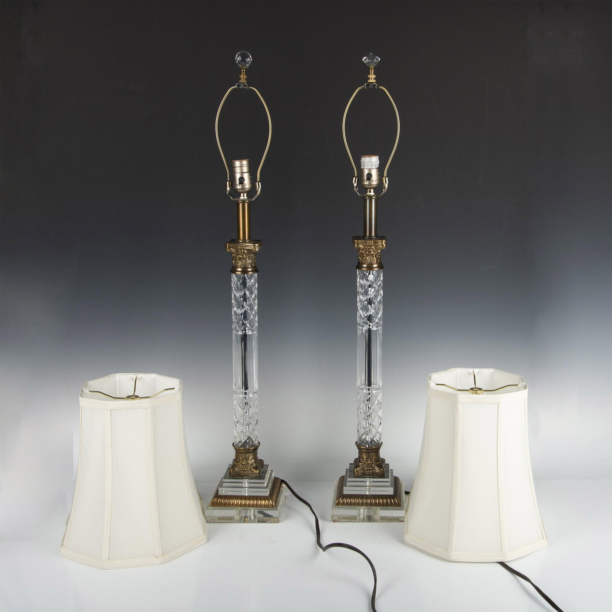 Pair of Baroque Style Cut Crystal Lamps - Image 5 of 6