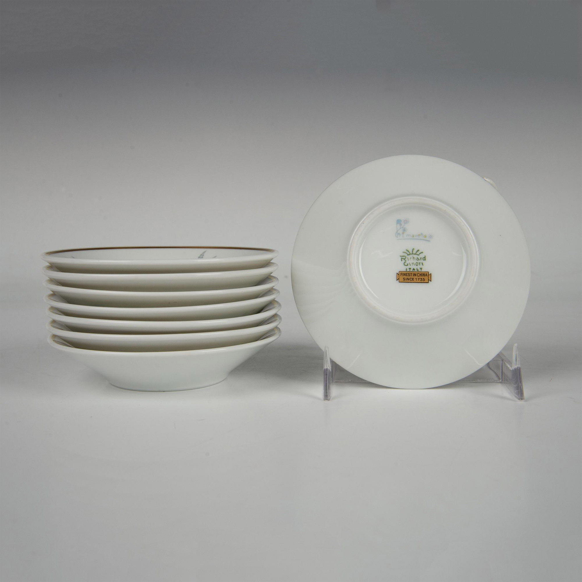 24pc Richard Ginori China Demitasse Cup Set & Dessert Plates - Image 14 of 14