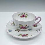 Shelley Bone China Tea Cup and Saucer Set, Rose & Red Daisy