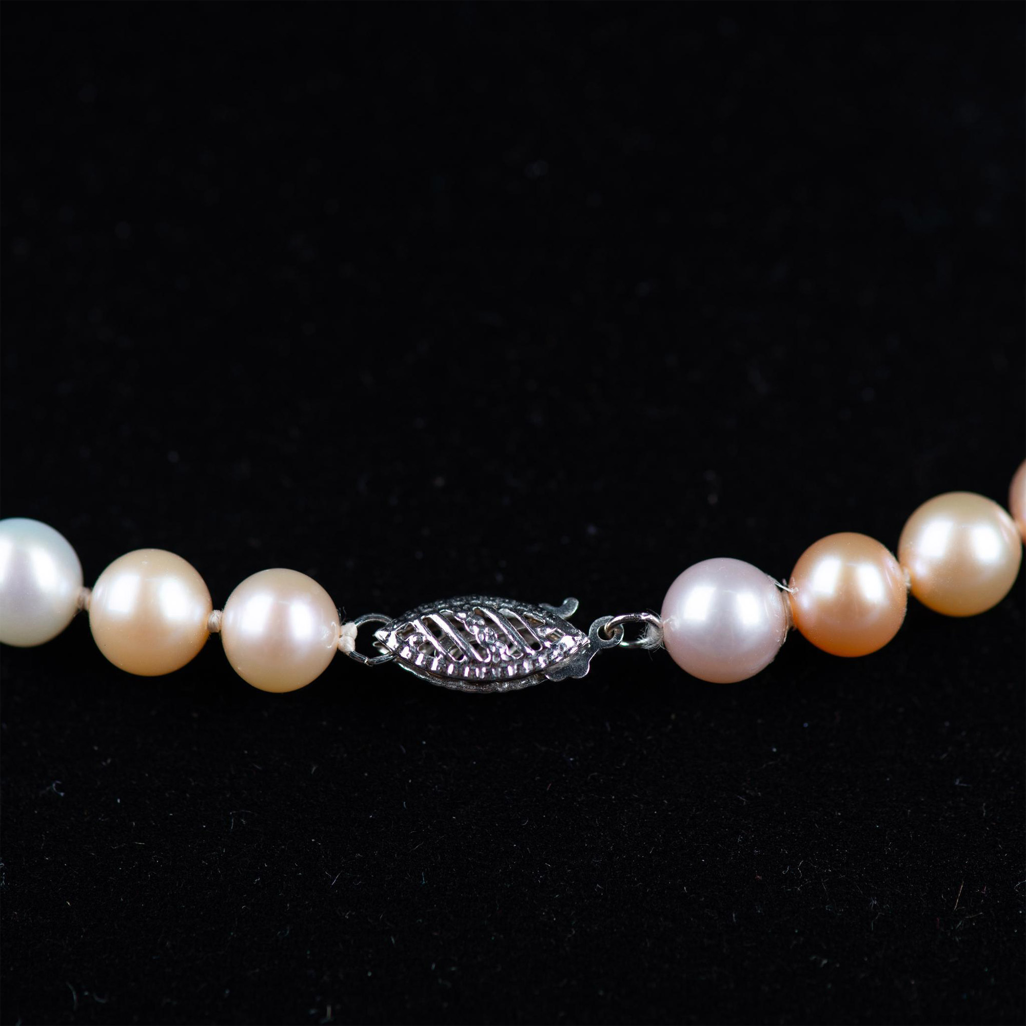 Classy 14K White Gold & Multicolor Pearl Necklace - Image 3 of 4