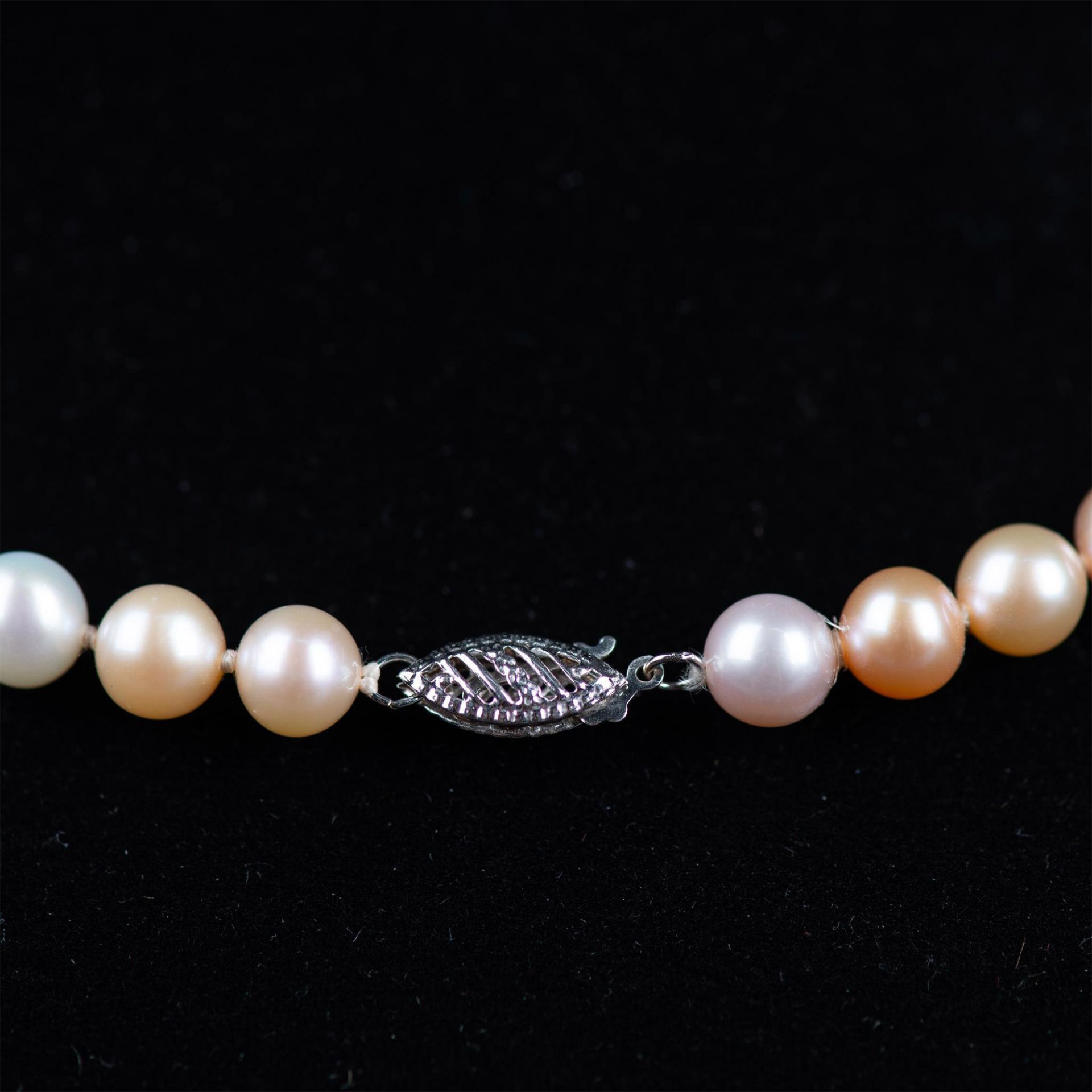 Classy 14K White Gold & Multicolor Pearl Necklace - Bild 3 aus 4