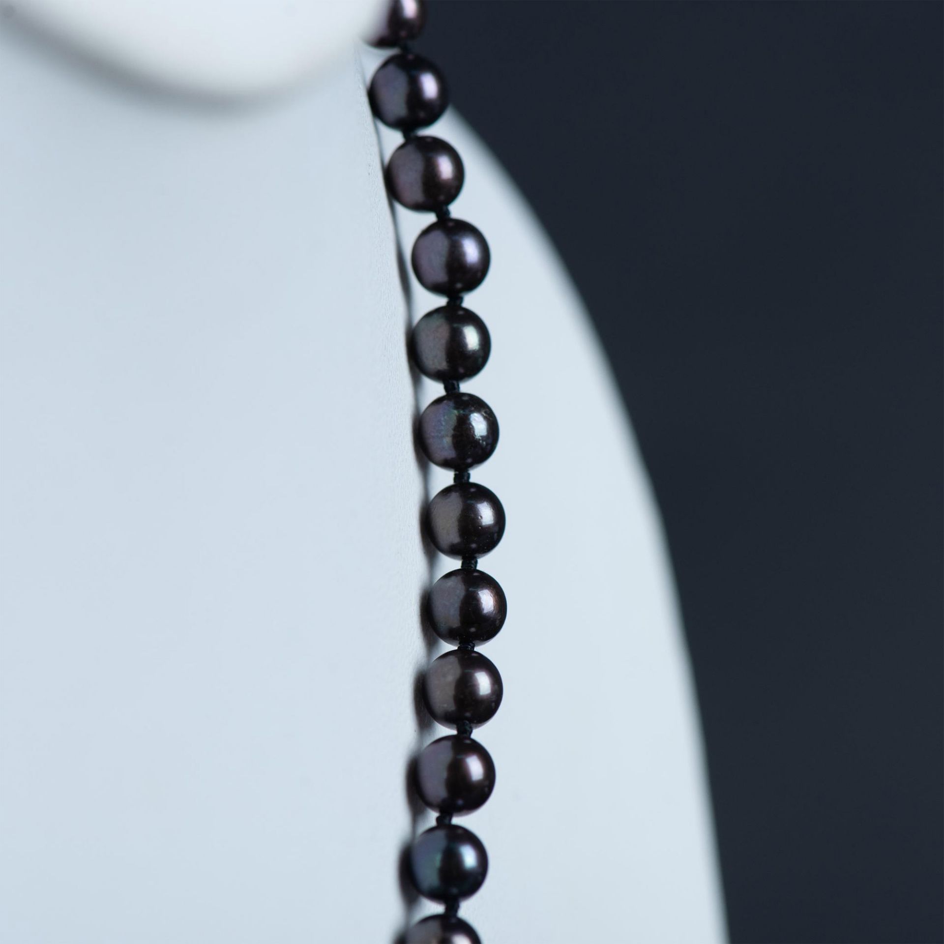 Elegant 14k Gold Genuine Black Pearl Necklace - Bild 2 aus 4