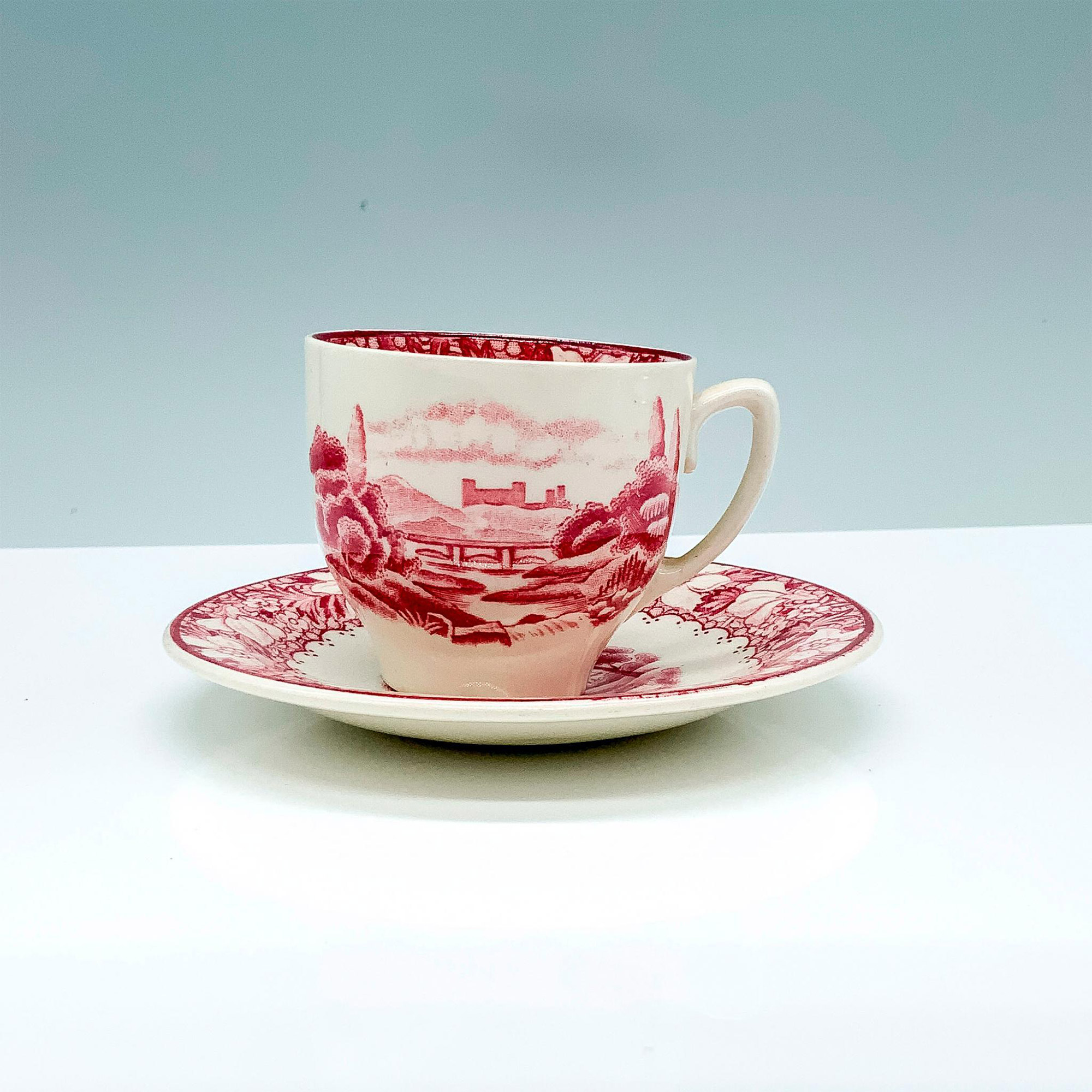 Woods Burslem Teacup and Saucer Set, Colonial