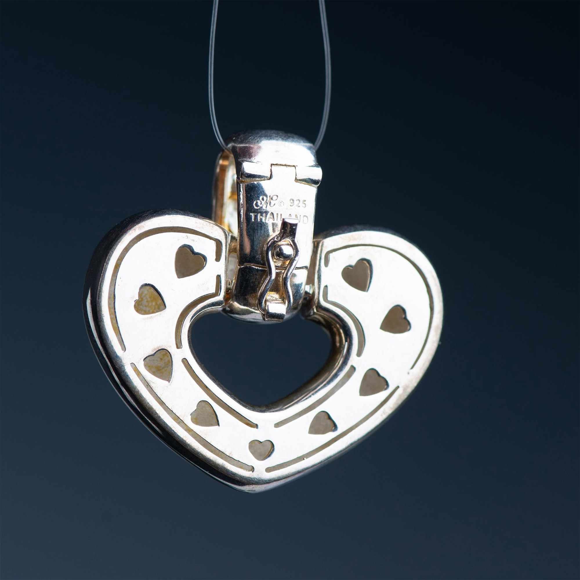 Sterling Silver and Diamond Puffy Heart Pendant - Image 2 of 3