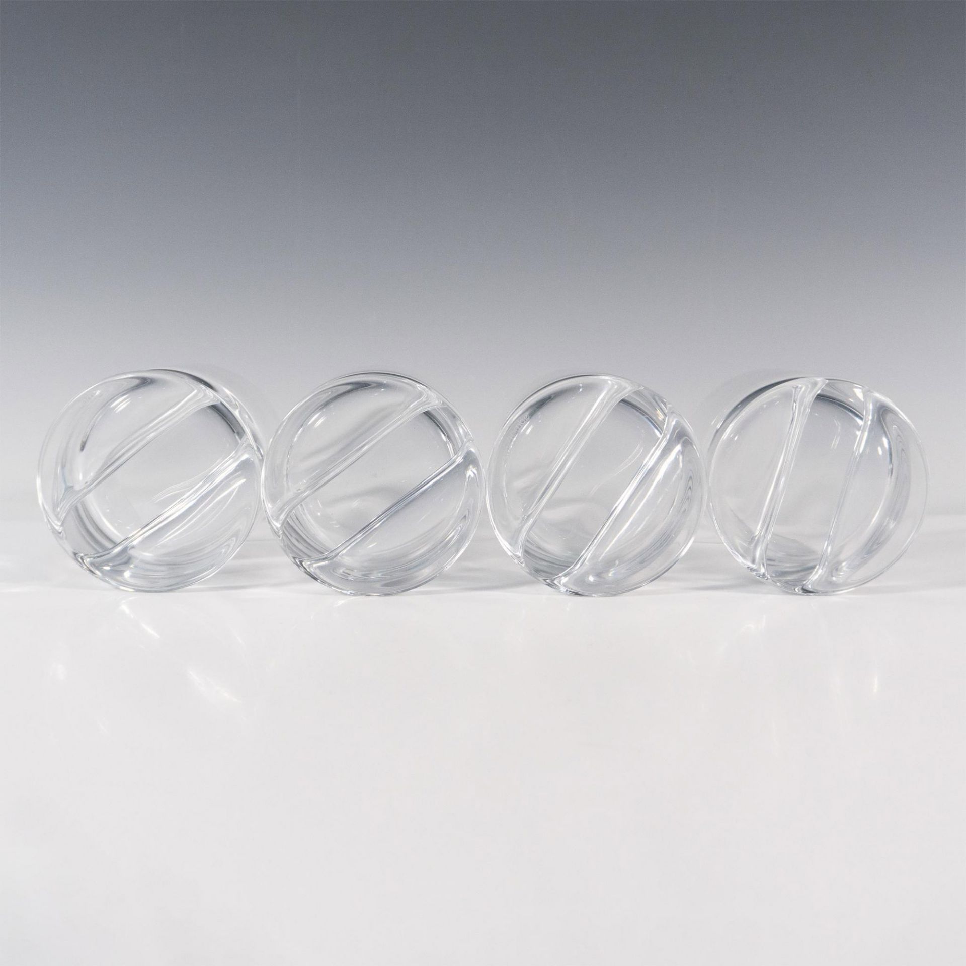 Set of 4 Nambe Glasses, Groove Double Old Fashion - Image 3 of 4