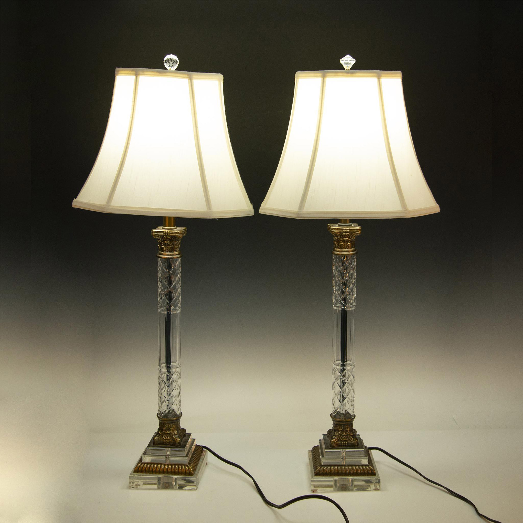 Pair of Baroque Style Cut Crystal Lamps - Image 2 of 6
