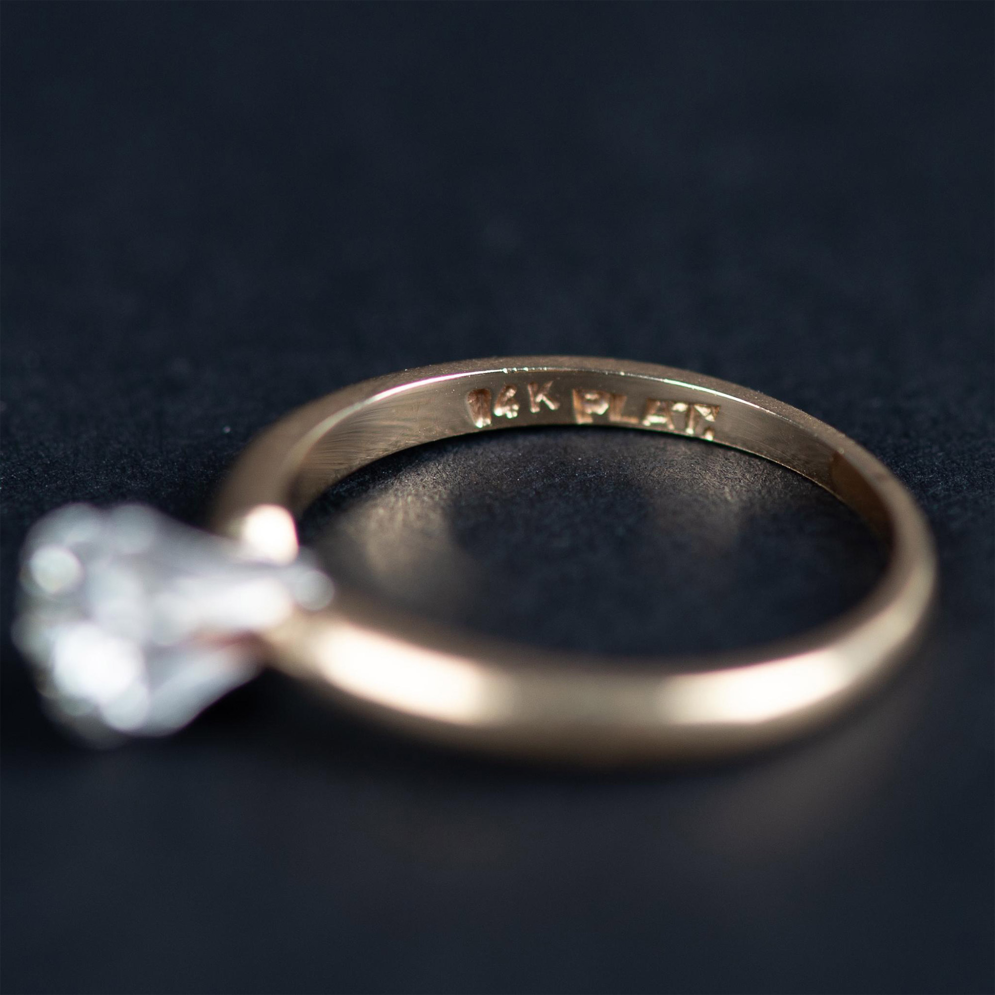 Delicate Two Tone 14K Gold Plated Diamond Ring - Image 2 of 4