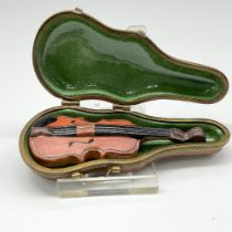 Limoges Chamart Porcelain Violin Case Box