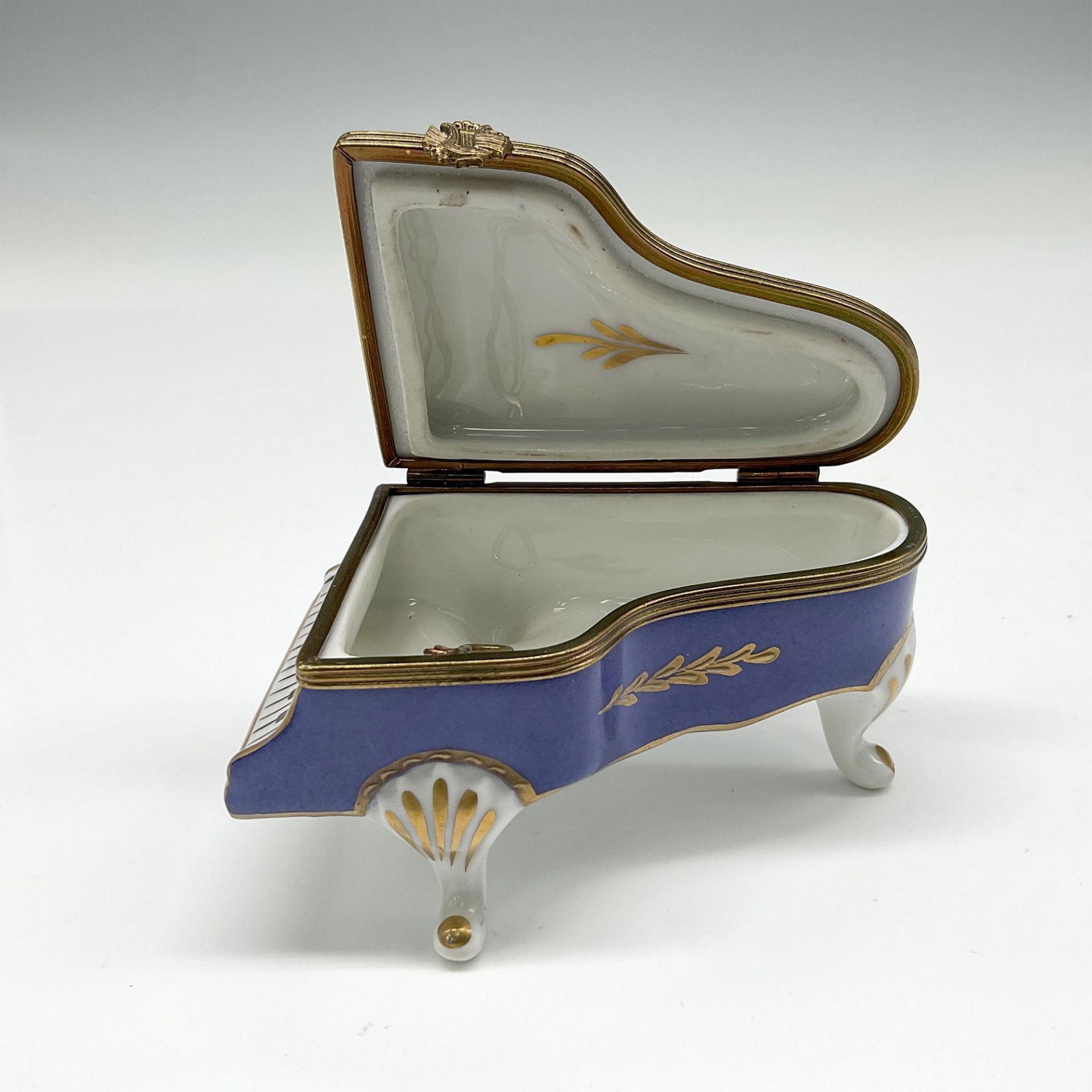 Limoges Peint Main Porcelain Grand Piano Box - Bild 3 aus 4