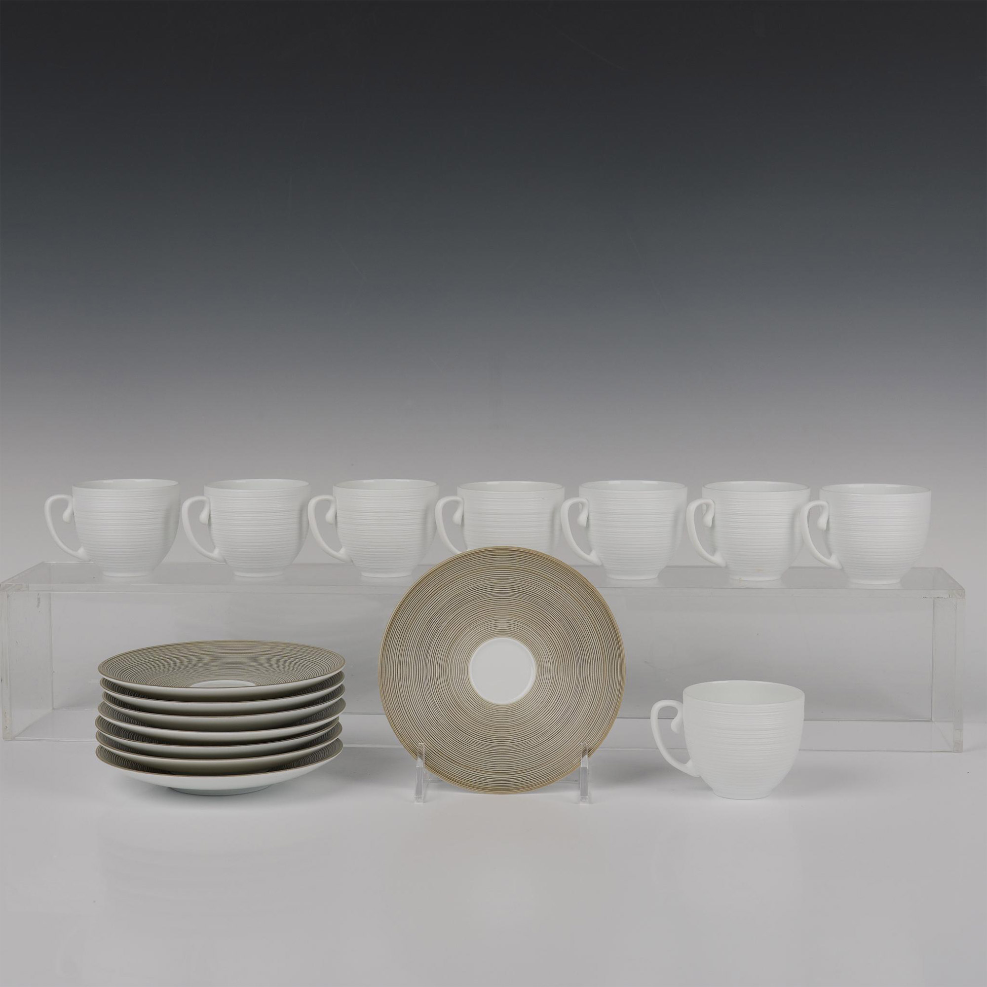16pc JL Coquet Cups & Saucers for 8, Hemisphere - Image 2 of 6