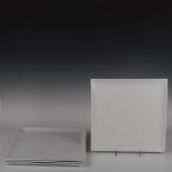 4pc Front of the House White Porcelain Square Platter, Mod