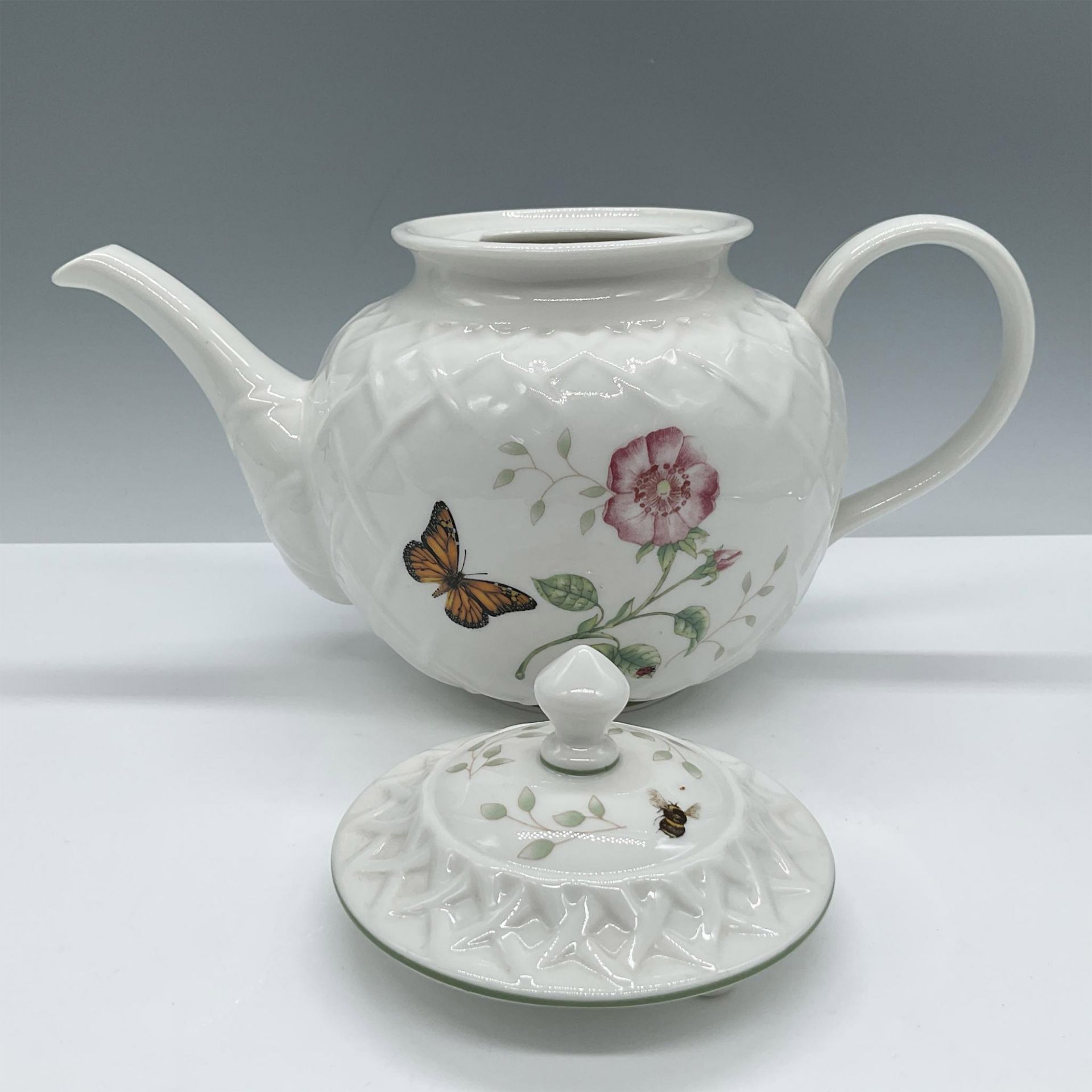 Lenox Porcelain Lidded Tea Pot, Butterfly Meadow Collection - Bild 3 aus 4