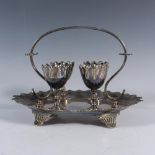 5pc Philip Ashberry & Sons Silverplated Caddy w/ Egg Cups