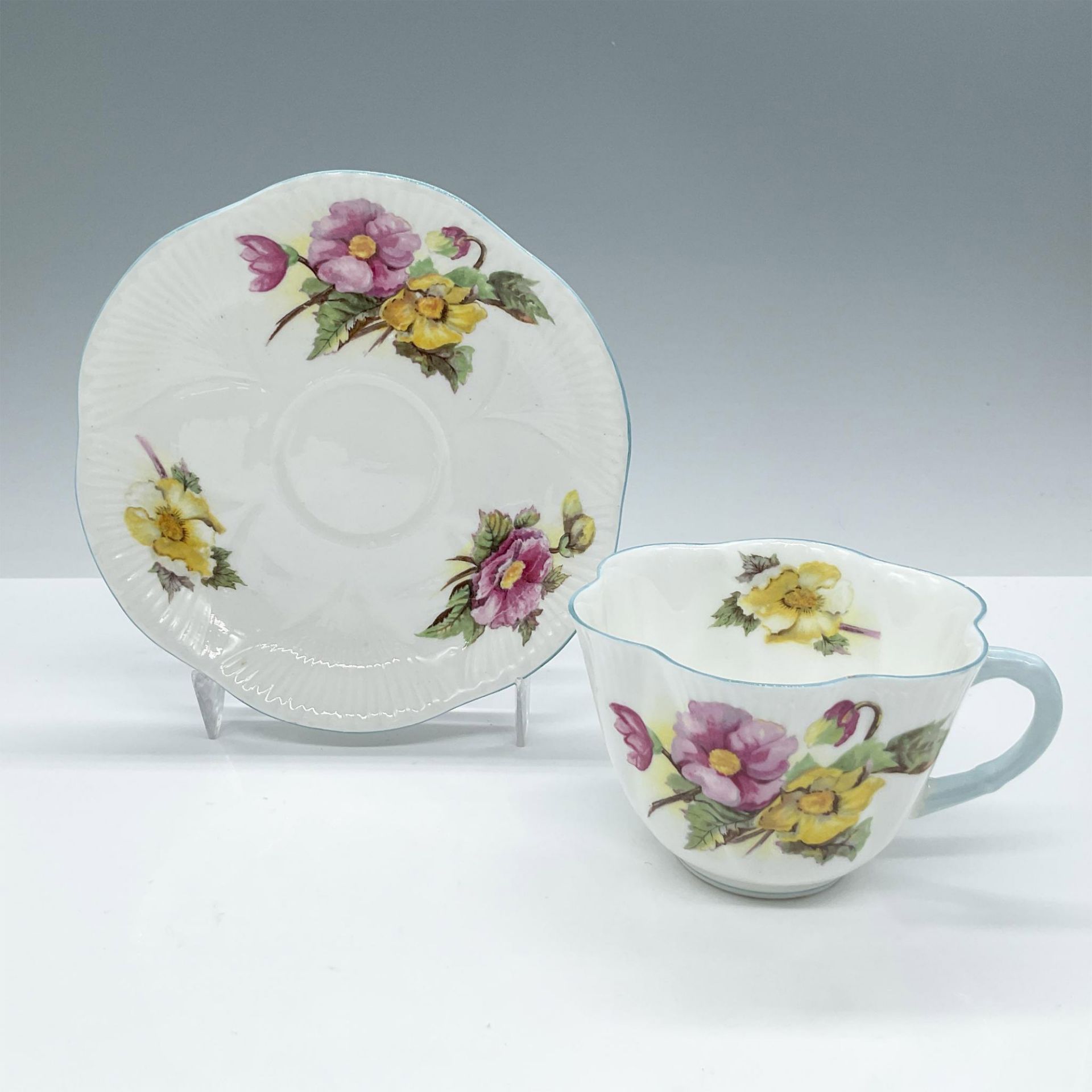 Shelley Bone China Tea Cup and Saucer, Begonia - Bild 3 aus 4