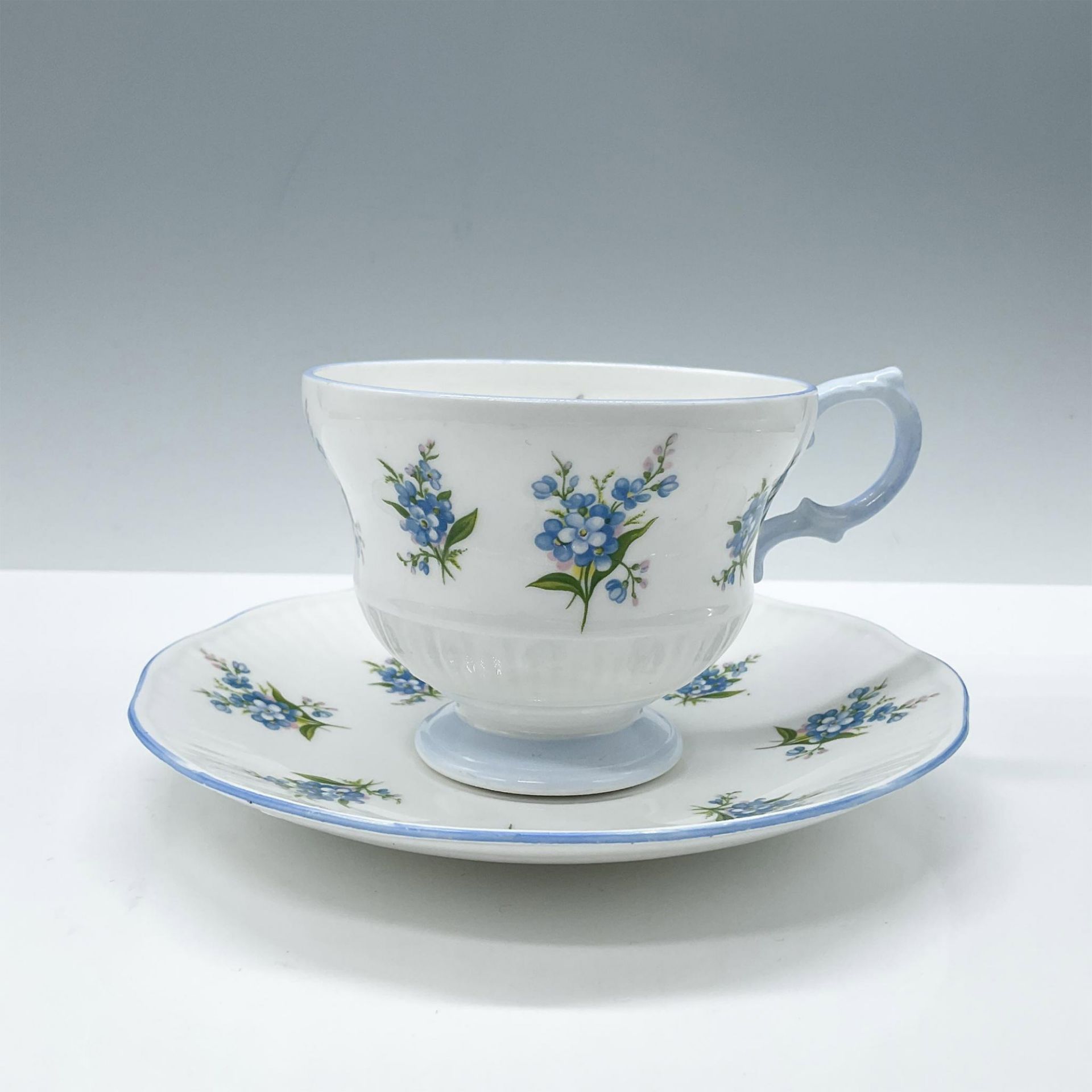 Rosina Bone China Tea Cup and Saucer, Blue Flowers