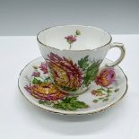 Gladstone Bone China Cup and Saucer Set, Chrysanthemum