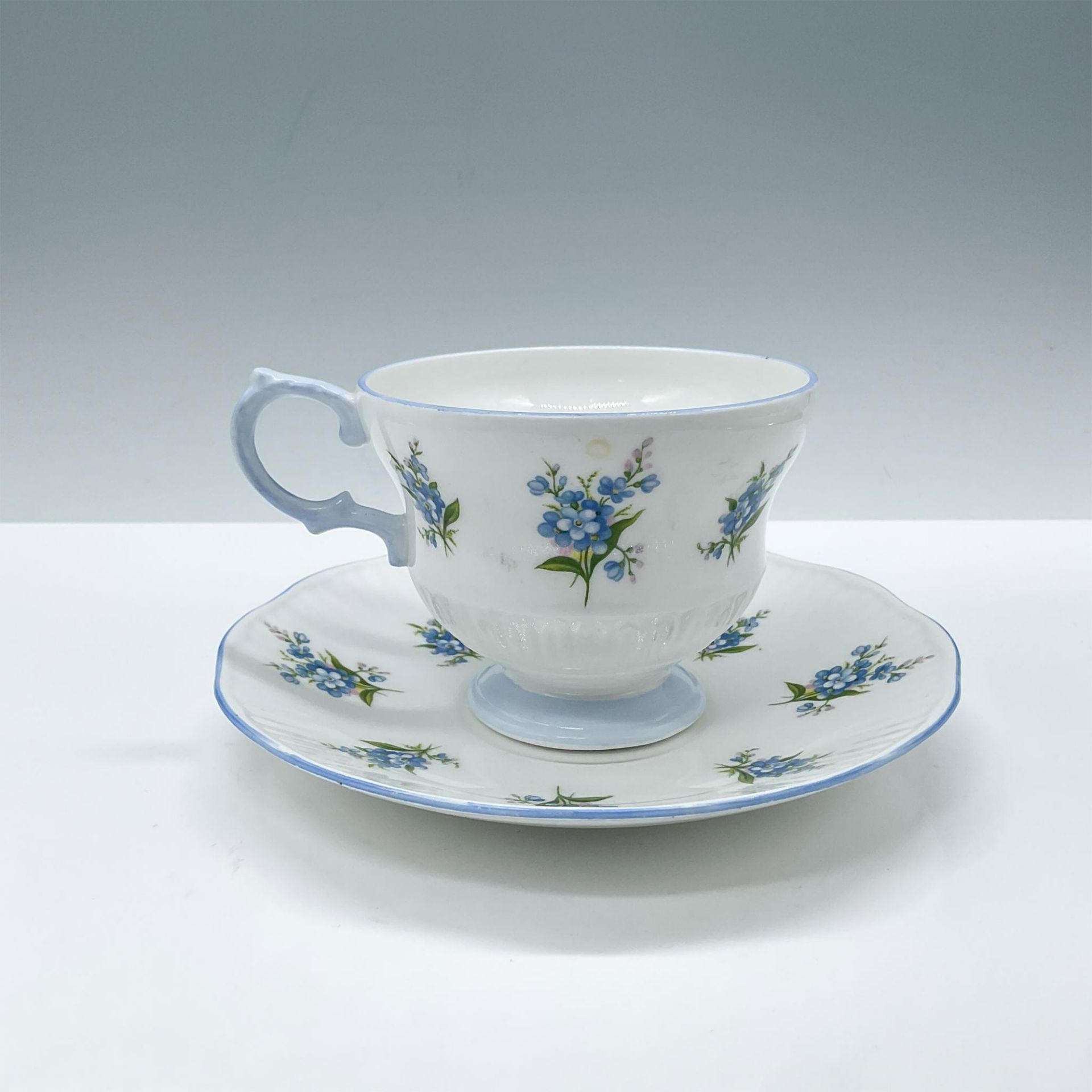Rosina Bone China Tea Cup and Saucer, Blue Flowers - Bild 2 aus 4