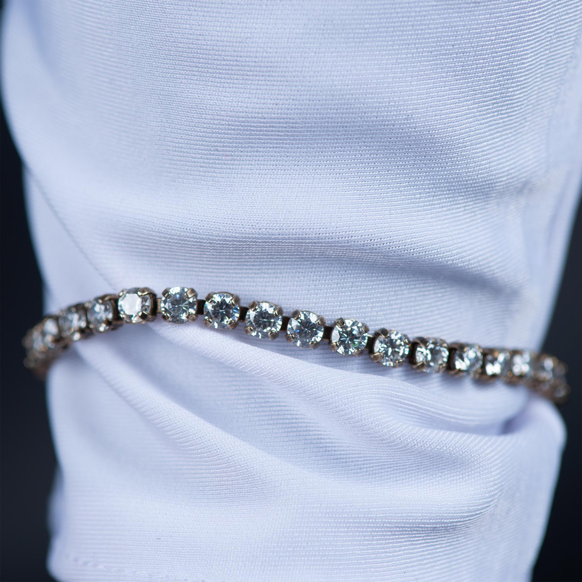 Classy Sterling Silver Crystal Bracelet