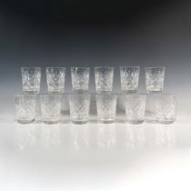 12pc Royal Doulton Crystal Old Fashioned Glasses, Georgian