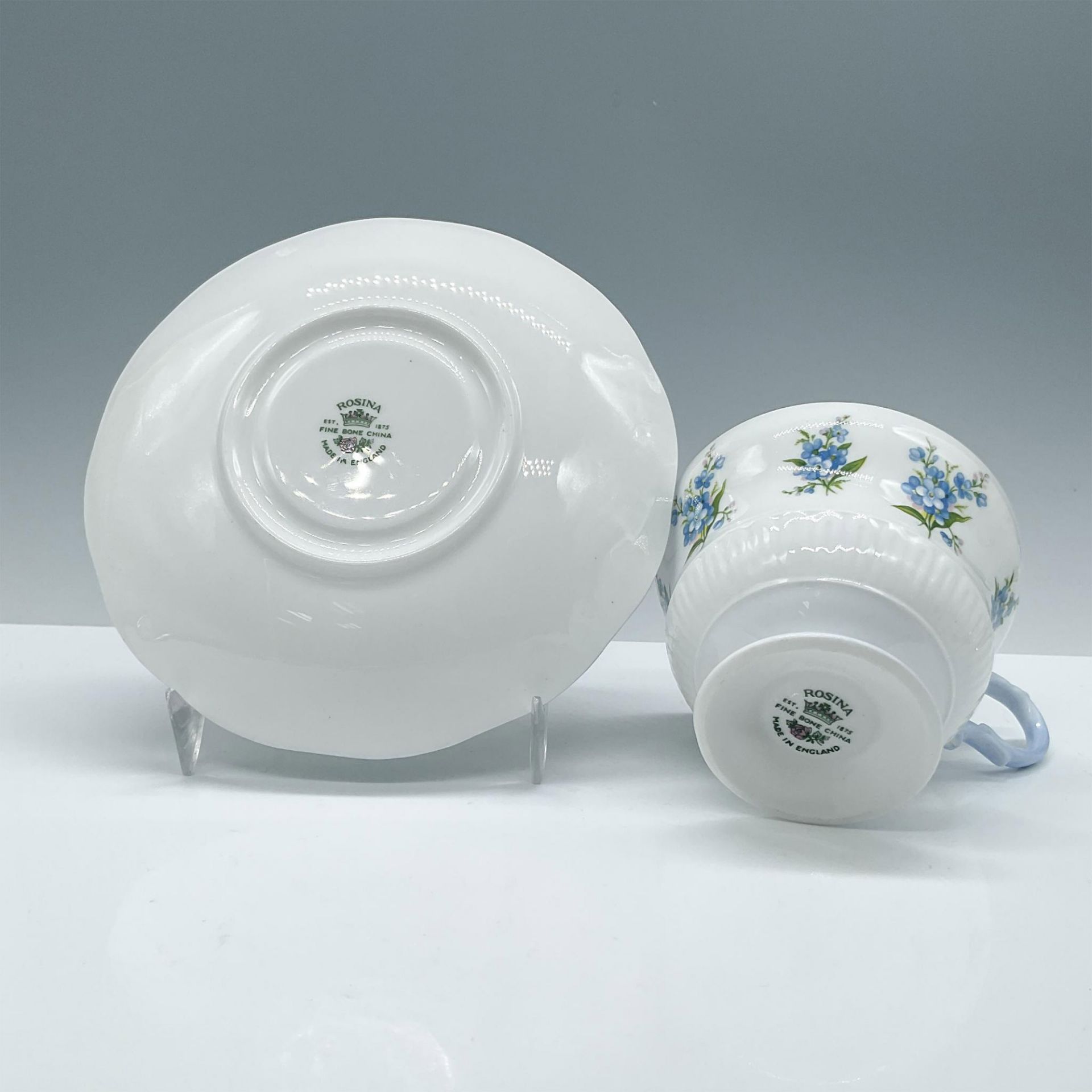 Rosina Bone China Tea Cup and Saucer, Blue Flowers - Bild 4 aus 4