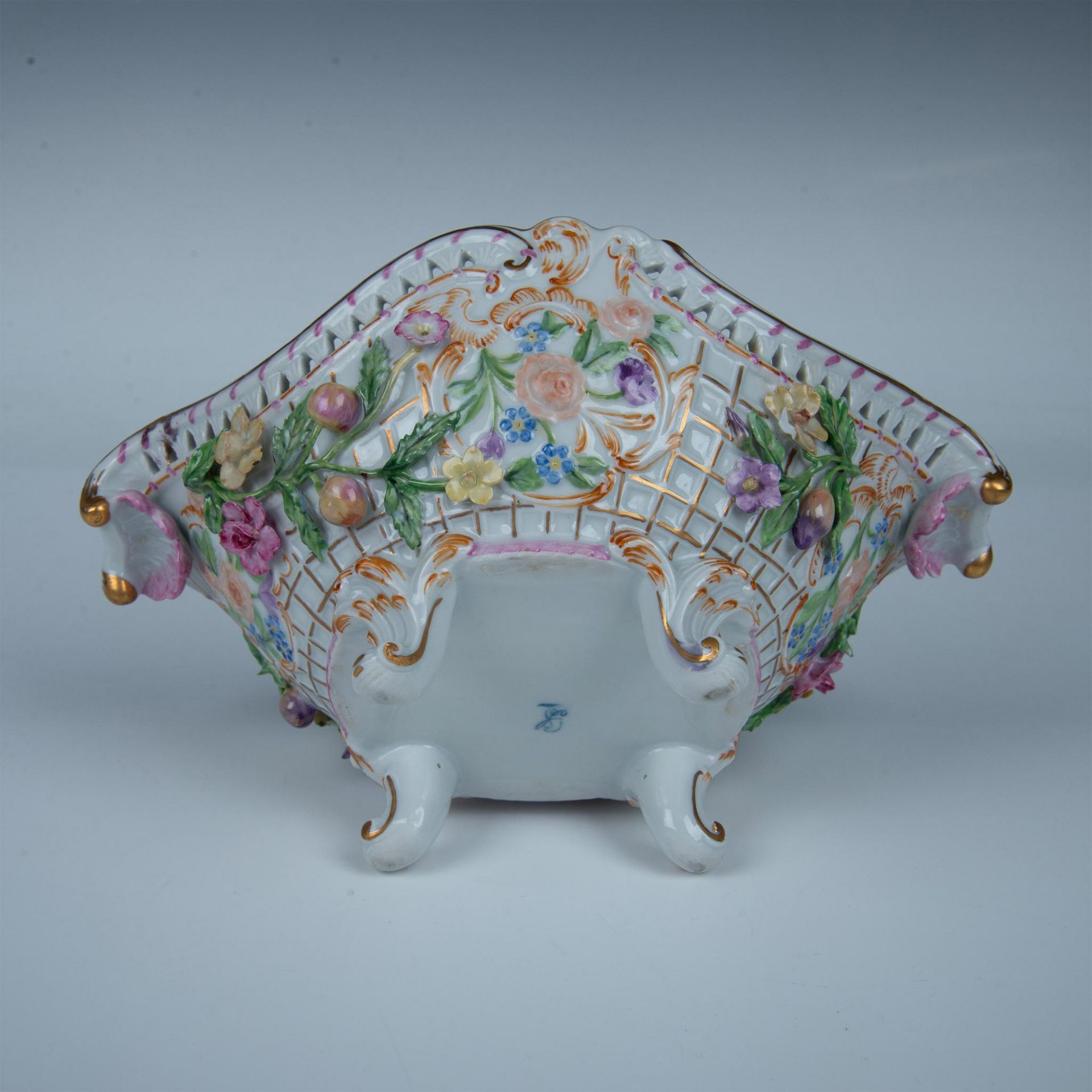 Antique Dresden Porcelain Footed Bowl - Bild 5 aus 5