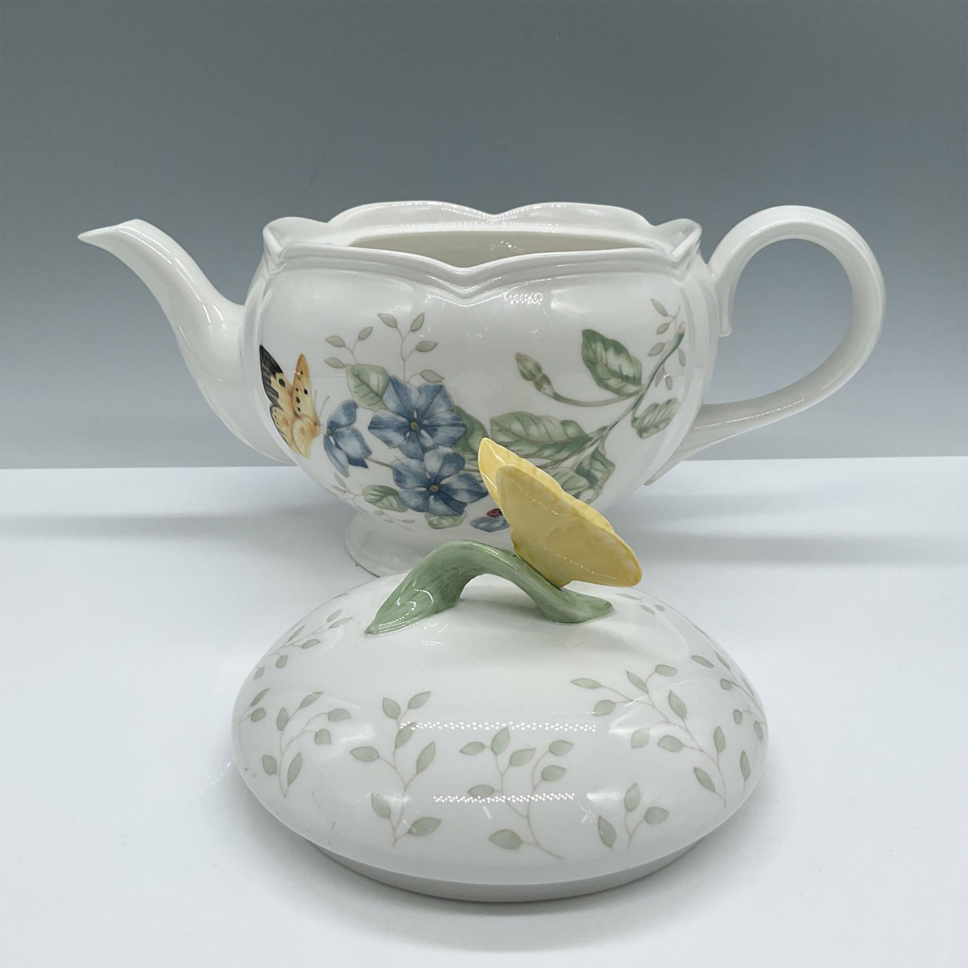 Lenox Porcelain Lidded Tea Pot, Butterfly Meadow Collection - Bild 3 aus 4