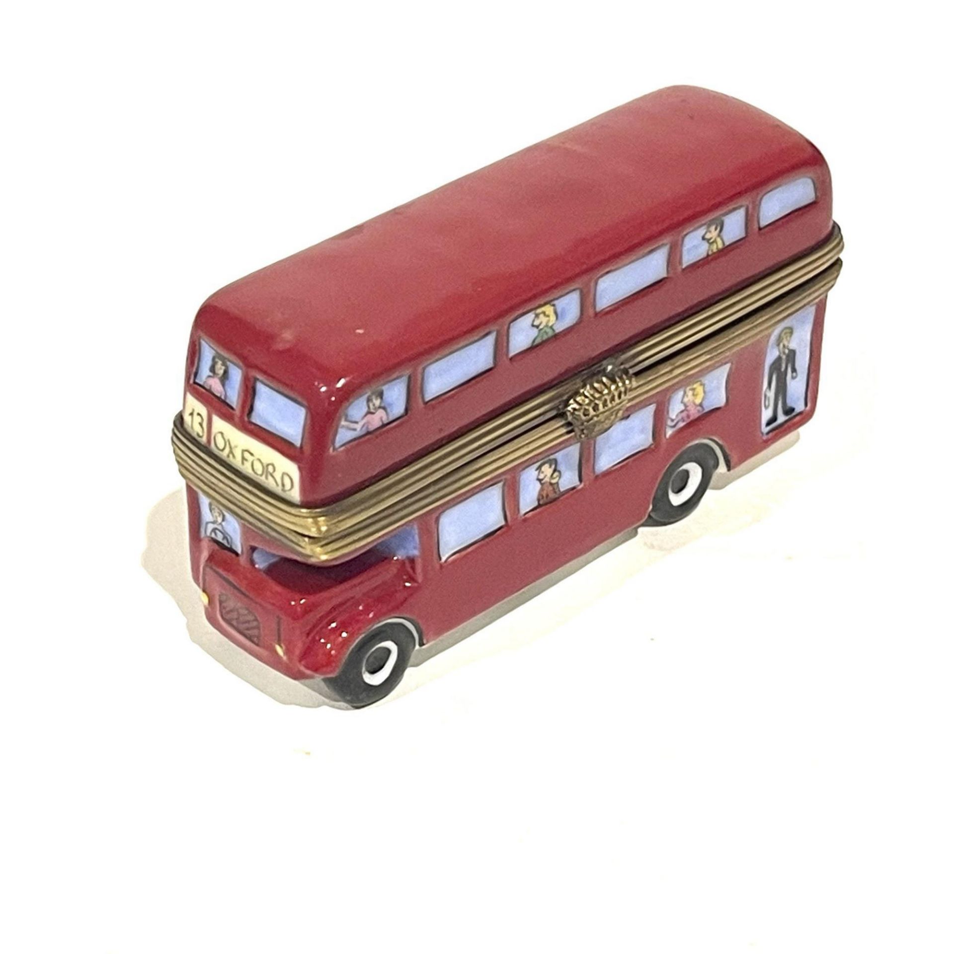 Limoges Keepsake Box, London Oxford Circus Double Decker Bus