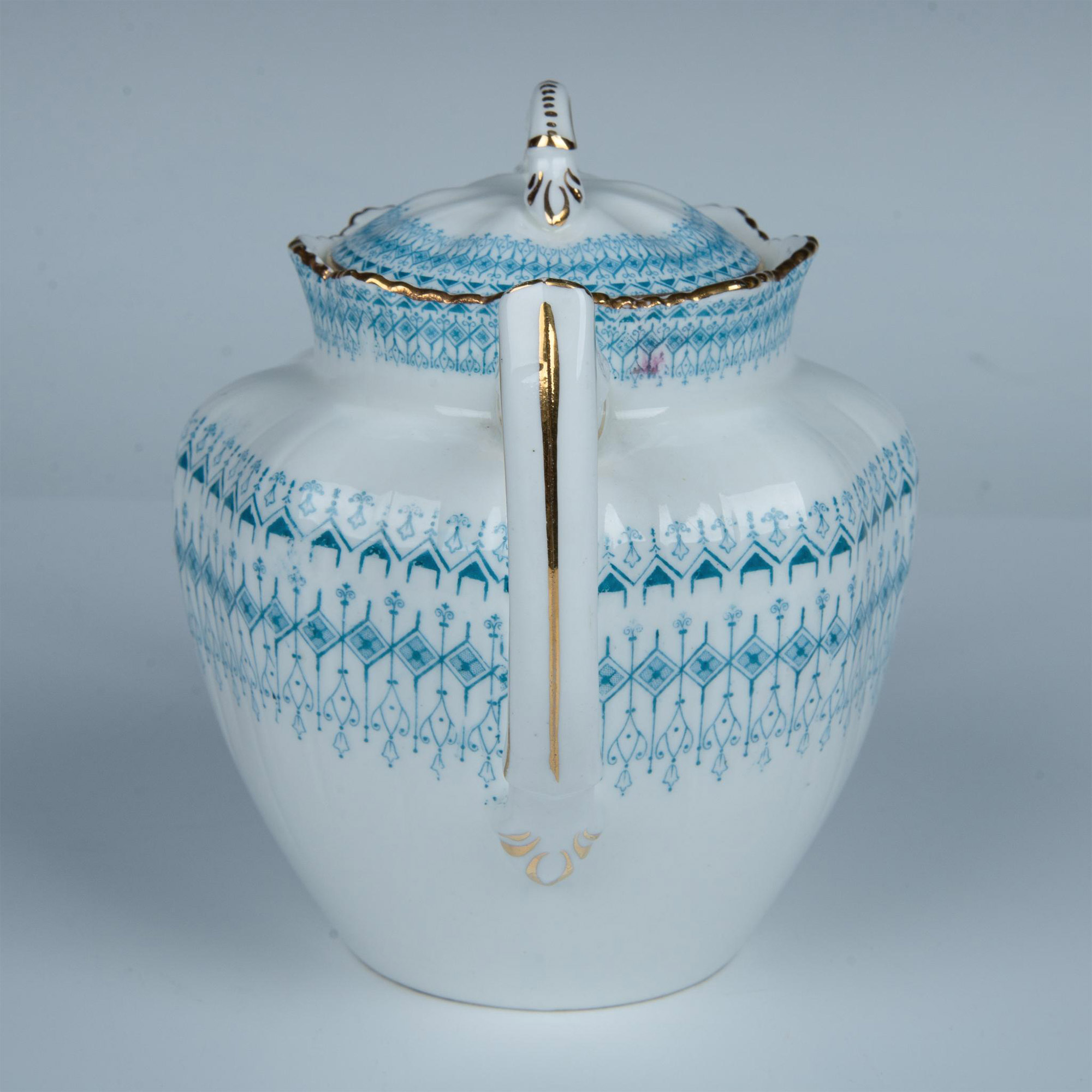 English Fine Porcelain Teapot - Image 4 of 5