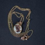 3pc 12K GF Mother of Pearl Cameo Necklace, Earrings & Brooch