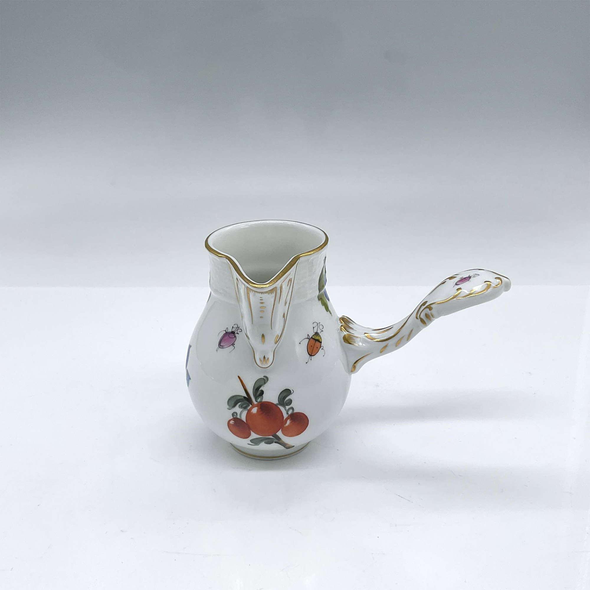 2pc Herend Patty Pan + Sauce Pitcher, Flowers/Butterflies - Image 6 of 10