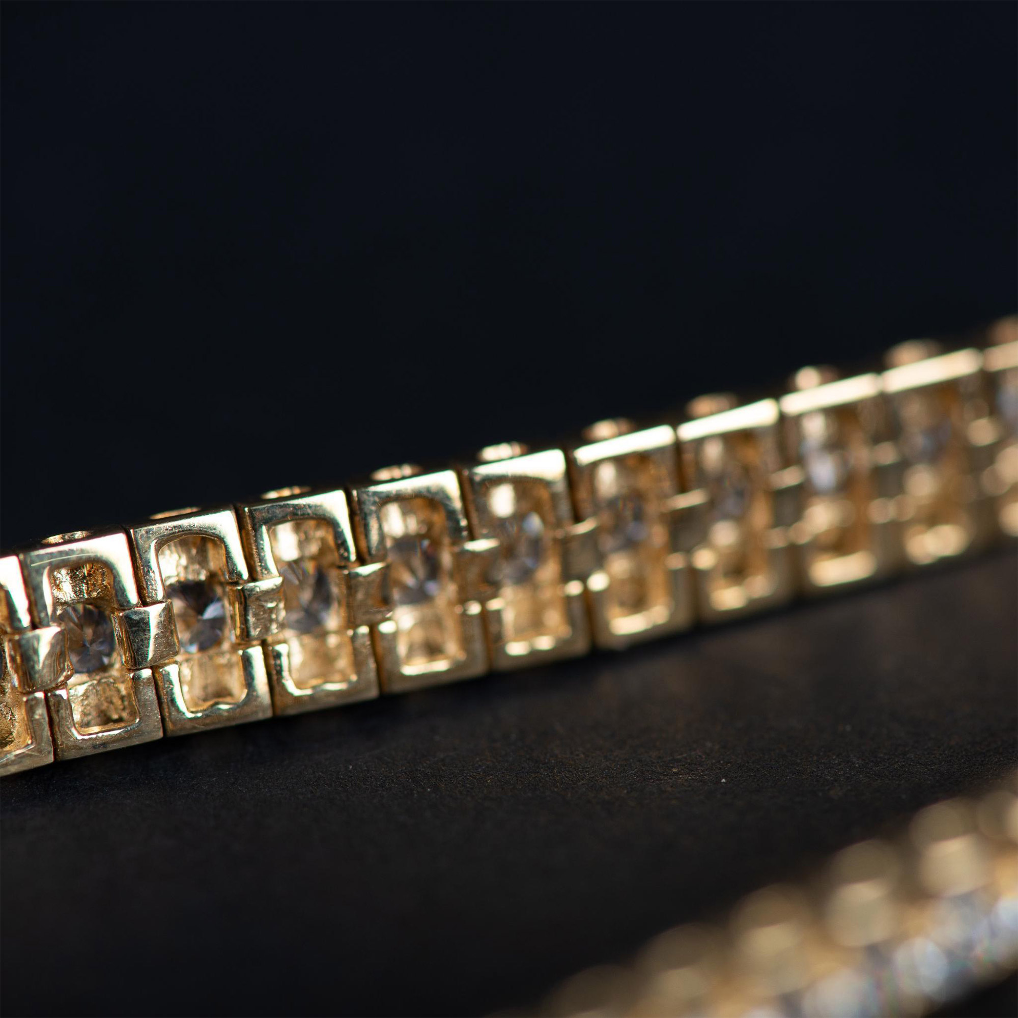 Fancy Gold Tone Sterling Silver CZ Bracelet - Image 3 of 4