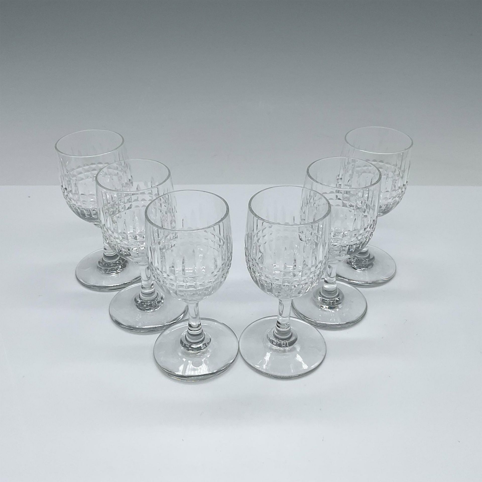 6pc Baccarat Crystal Cordial Glasses, Nancy Cut - Bild 2 aus 3