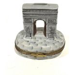 Rare Limited Ed Limoges Keepsake Box, Gray Arc de Triomphe