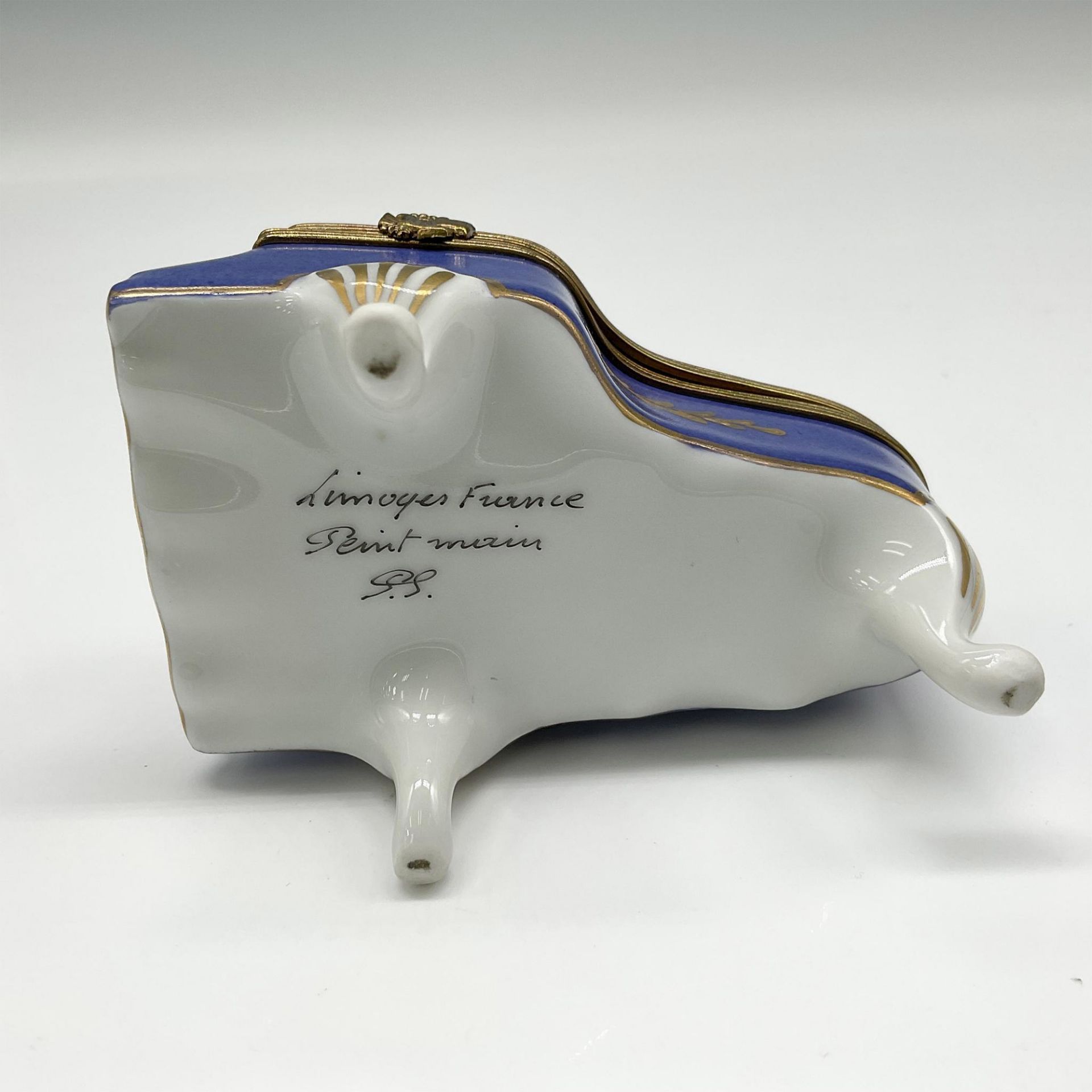 Limoges Peint Main Porcelain Grand Piano Box - Bild 4 aus 4