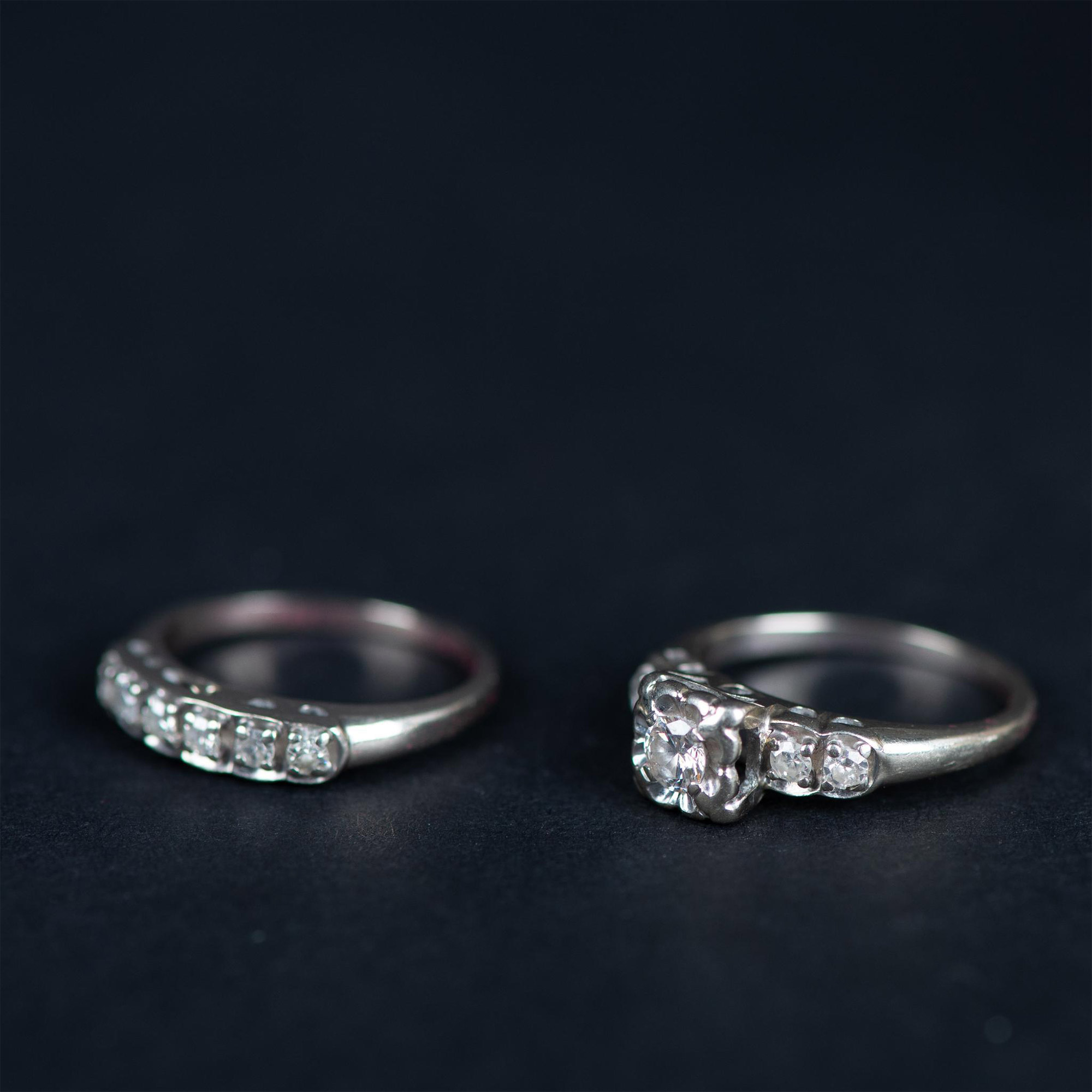 14K White Gold Diamond Engagement Ring & Wedding Band Set - Image 2 of 6