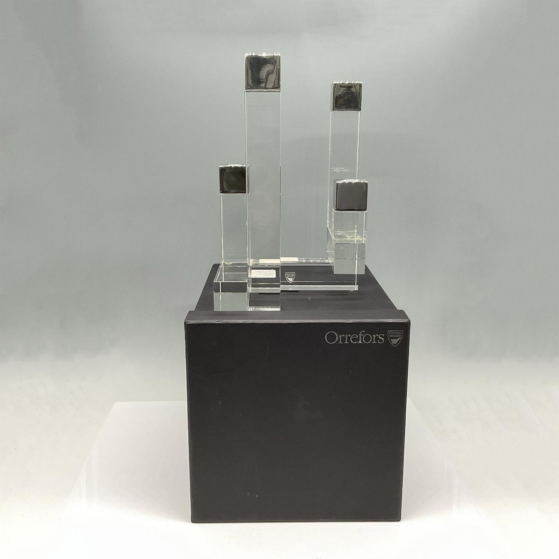 Orrefors Crystal Candle Holder, Chimney 4 Arm - Image 4 of 4